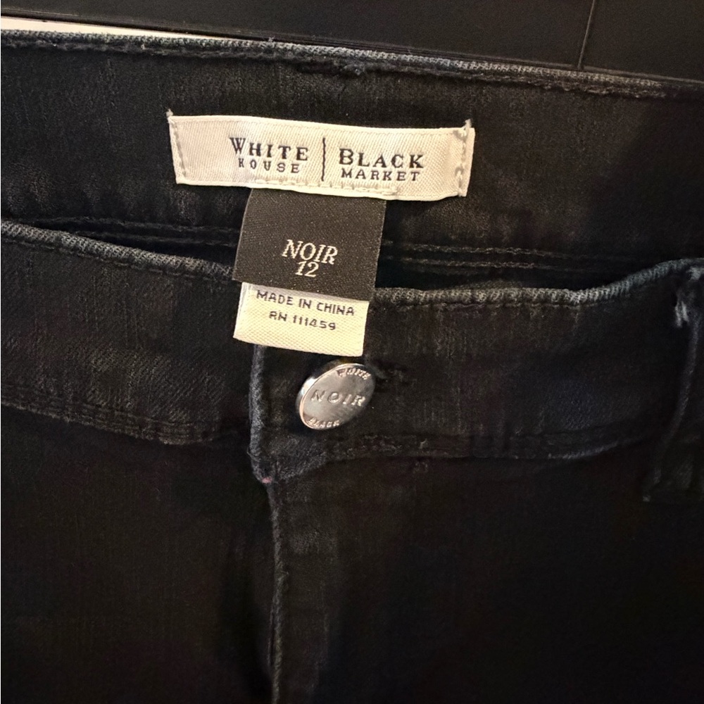 Vintage White House Black Market Jeans NOIR Size 12 - Picture 3 of 8